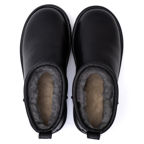 UGG Mens Classic Ultra Mini Leather Black