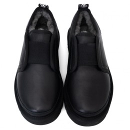 UGG Mens Slippers Flex Leather Black