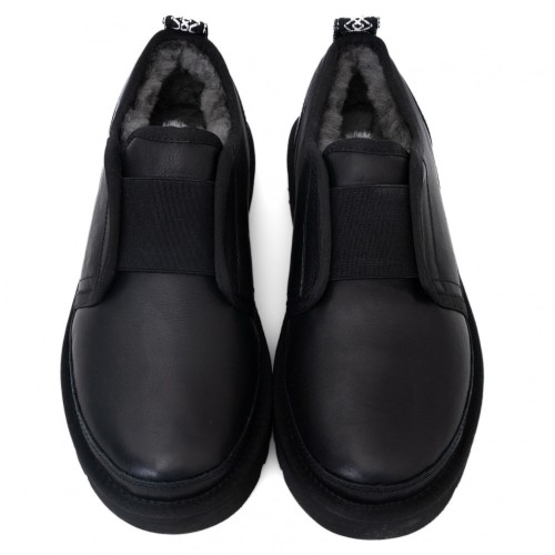 UGG Mens Slippers Flex Leather Black