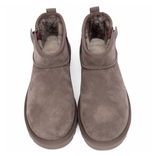 UGG Mens Classic Ultra Mini Zip Boot Smoke
