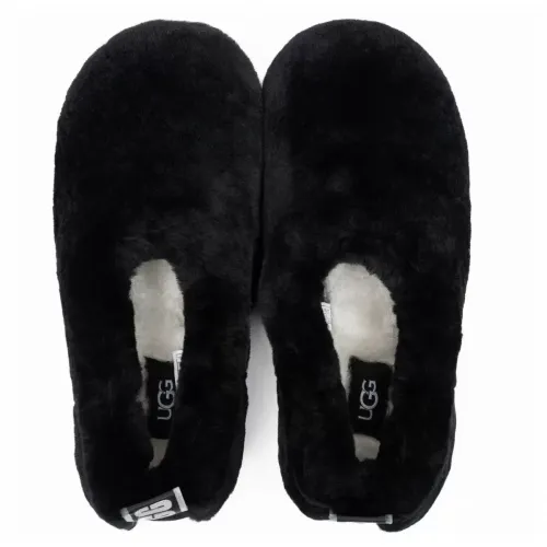 UGG Hailey Fluff Slippers Black