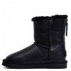 UGG Kids Classic Short Zip Leather Black