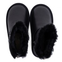 UGG Kids Classic Short Zip Leather Black