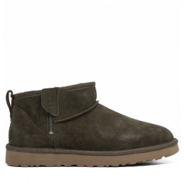 UGG Mens Classic Ultra Mini Zip Boot Khaki