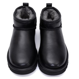 UGG Mens Classic Ultra Mini Leather Black