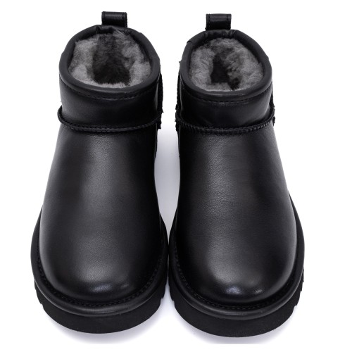 UGG Mens Classic Ultra Mini Leather Black