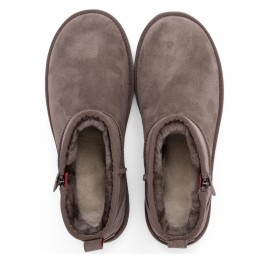 UGG Mens Classic Ultra Mini Zip Boot Smoke