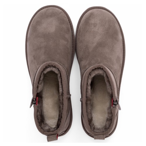 UGG Mens Classic Ultra Mini Zip Boot Smoke