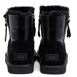 UGG Mens Classic Mini Double Zip Metallic Black