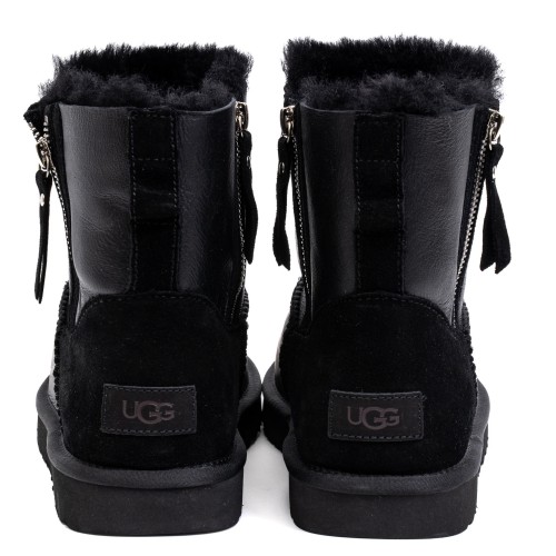UGG Mens Classic Mini Double Zip Metallic Black
