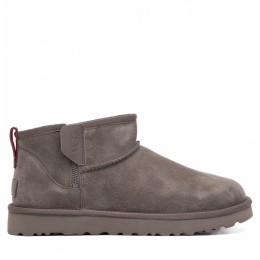 UGG Mens Classic Ultra Mini Zip Boot Smoke