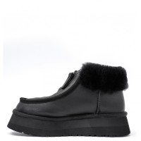 UGG Funkette Platform Boots Leather Black