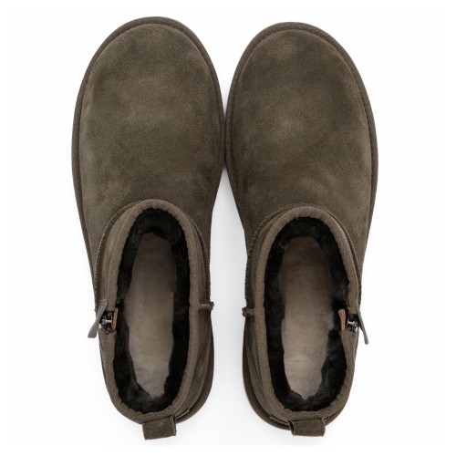 UGG Mens Classic Ultra Mini Zip Boot Khaki
