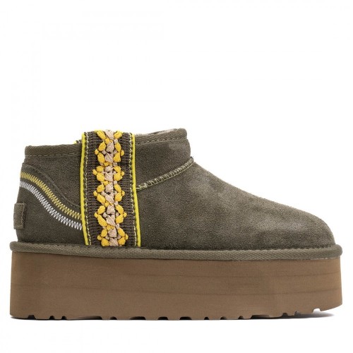UGG Classic Ultra Mini Braid Platform Burnt Olive