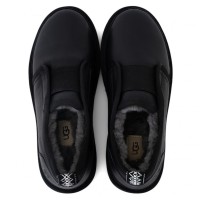 UGG Mens Slippers Flex Leather Black