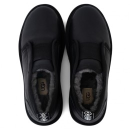 UGG Mens Slippers Flex Leather Black
