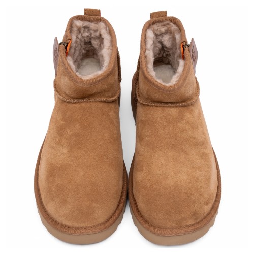 UGG Mens Classic Ultra Mini Zip Boot Chestnut